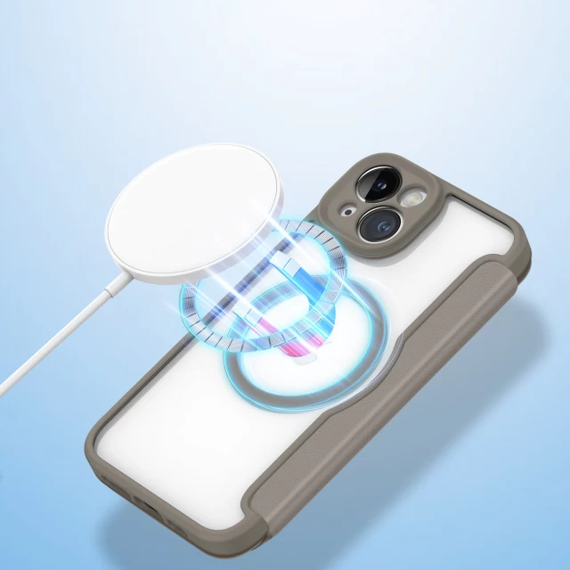 Чехол Dux Ducis Skin X Pro Flip Cover для iPhone 14 Beige with MagSafe (6934913033579)