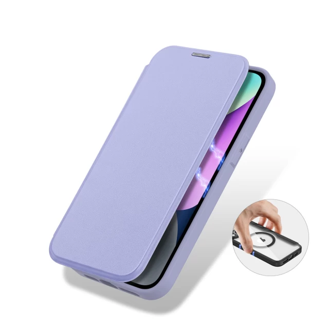 Чехол Dux Ducis Skin X Pro Flip Cover для iPhone 14 Purple with MagSafe (6934913033586)