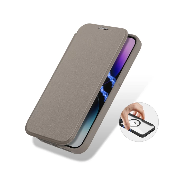 Чохол Dux Ducis Skin X Pro Flip Cover для iPhone 14 Pro Max Beige with MagSafe (6934913033661)
