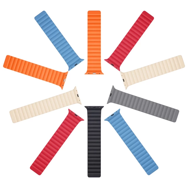 Ремешок Dux Ducis Ultra Magnetic Bracelet для Apple Watch 49 | 45 | 44 | 42 mm Black Orange (Chain Version) (6934913033685)