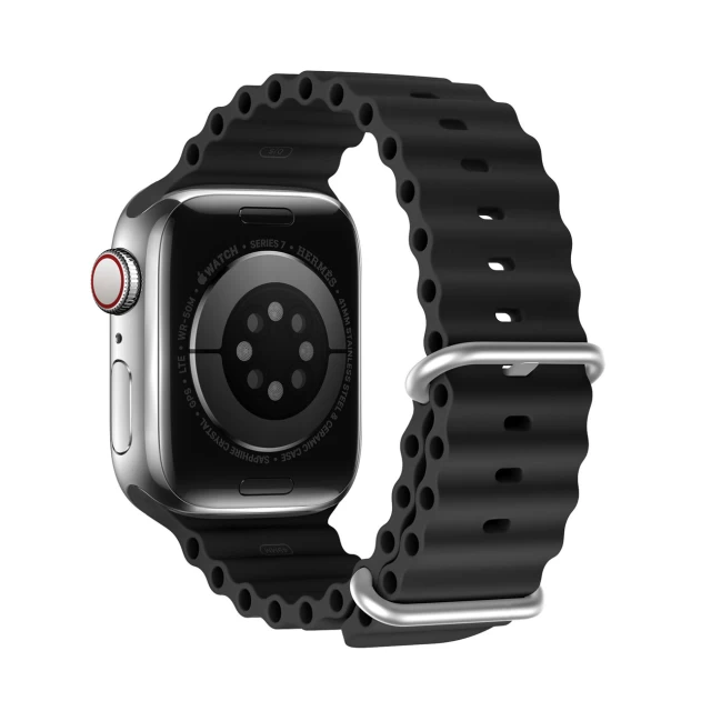 Ремінець Dux Ducis Ocean Wave Series для Apple Watch 41 | 40 | 38 mm Black (6934913033876)