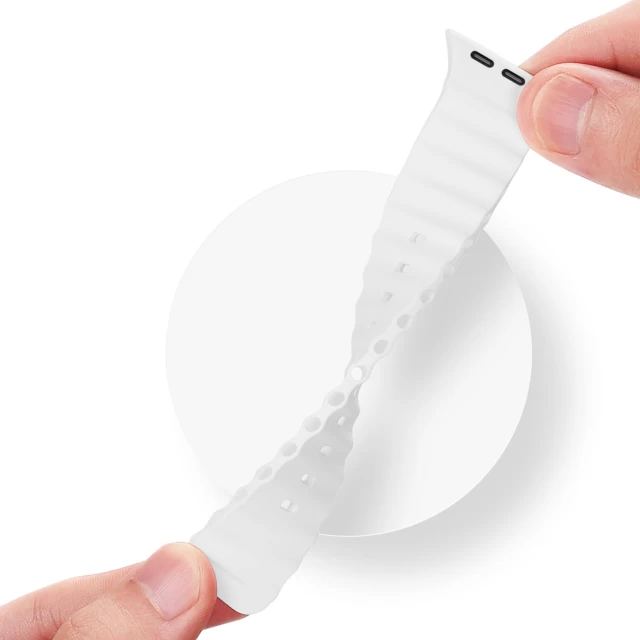 Ремешок Dux Ducis Watch Strap Silicone Band Bracelet для Apple Watch 49 | 45 | 44 | 42 mm White (Ocean Wave Version) (6934913033906)