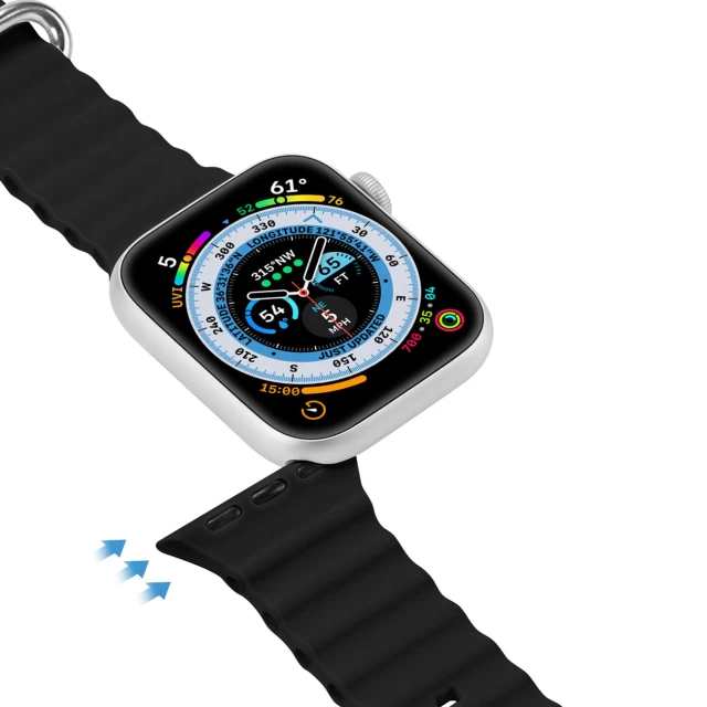 Ремешок Dux Ducis Ocean Wave Series для Apple Watch 49 | 45 | 44 | 42 mm Black (6934913033920)