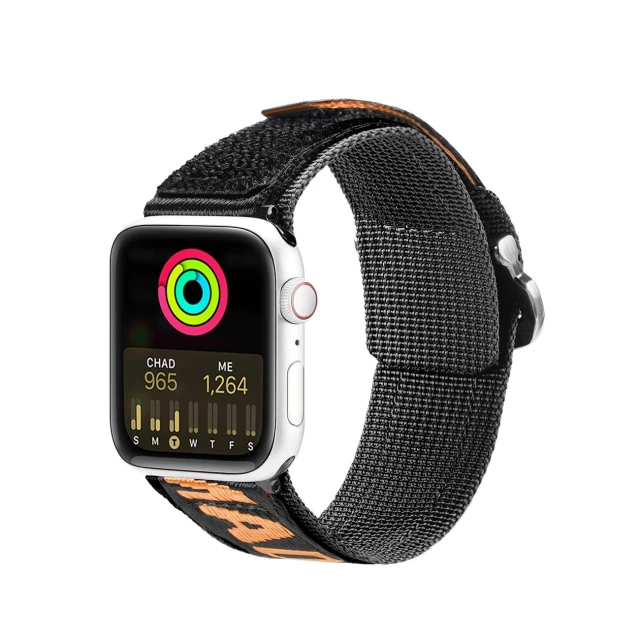 Ремешок Dux Ducis Outdoor Version для Apple Watch 49 | 45 | 44 | 42 mm Black Orange (6934913035337)