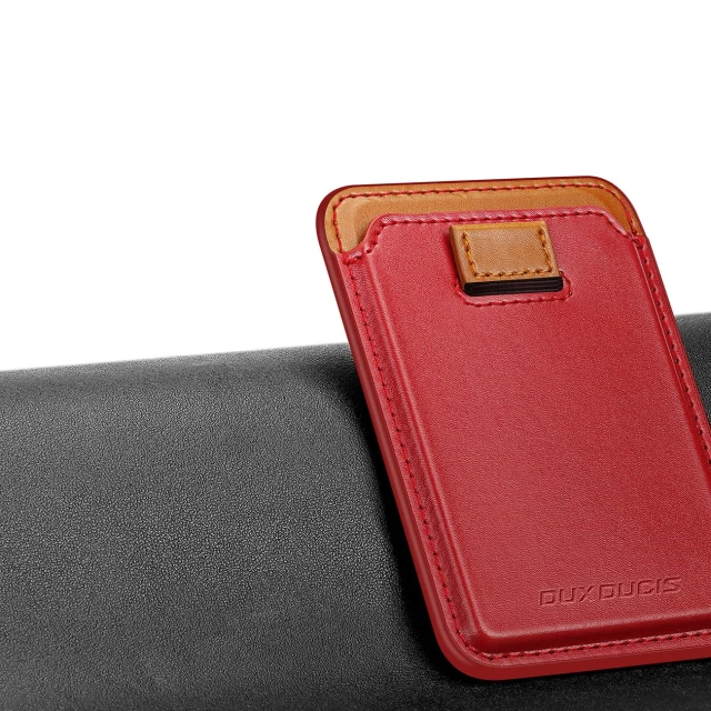 Магнитный кошелек Dux Ducis Magnetic Leather Wallet RFID Blocking для iPhone Red with MagSafe (6934913035504)
