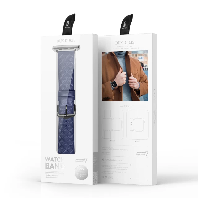 Ремешок Dux Ducis Enland Series для Apple Watch 49 | 45 | 44 | 42 mm Blue (6934913038031)