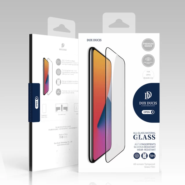 Захисне скло Dux Ducis 9D Tempered Glass 9H Full Screen Tempered Glass with Frame (case friendly) для Realme C35 Black (6934913039823)