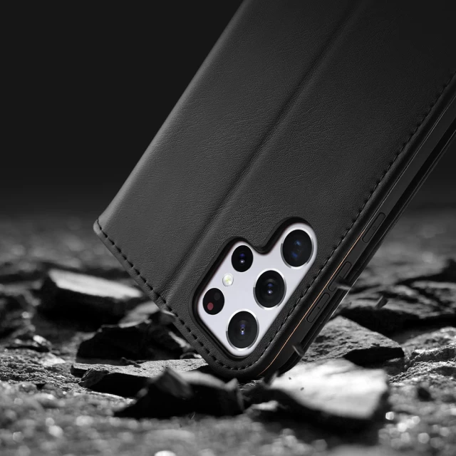 Чехол Dux Ducis Hivo Leather Flip Wallet для Samsung Galaxy S22 Ultra Black (6934913043660)