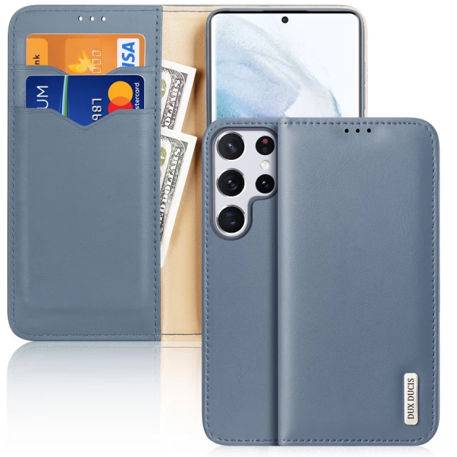 Чохол Dux Ducis Hivo Leather Flip Wallet для Samsung Galaxy S22 Ultra Blue (6934913043677)