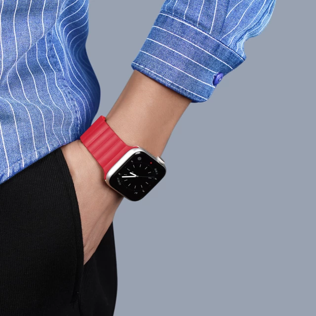 Ремешок Dux Ducis Magnetic Strap для Apple Watch 41 | 40 | 38 mm Red (Chain Version) (6934913044759)