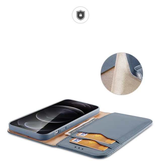 Чехол Dux Ducis Hivo Leather Flip Wallet для iPhone 13 Pro Max Blue (6934913047385)