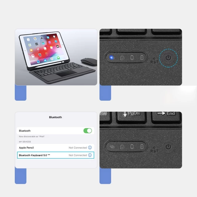Складна Bluetooth-клавіатура Dux Ducis Domo Lite Smart Sleep Tablet Stand для iPad 10.2 2021 | 2020| 2019 Black (6934913061527)