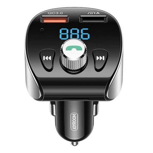 Автомобильное зарядное устройство Joyroom Quick Charge FM Transmitter Bluetooth 5.0 MP3 micro SD/2x USB-A 18W 3A Black (JR-CL02)