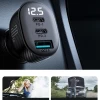 Автомобільний зарядний пристрій Joyroom JR-CCD04 30W 2x USB-C | USB-A Car Charger with Display Black (JR-CCD04)