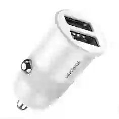 Автомобільний зарядний пристрій Joyroom 2x USB-A 3.1A White (C-A06-WH)
