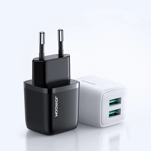 Мережевий зарядний пристрій Joyroom 12W 2xUSB-A White (L-2A121)