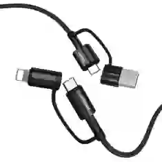 Кабель Joyroom 4-in-1 Quick Charge USB-C to USB-C/USB-A/Lightning 60W 3A 1.2m Black (S-1230G3-BK)