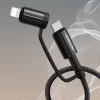 Кабель Joyroom 4-in-1 Quick Charge USB-C to USB-C/USB-A/Lightning 60W 3A 1.2m Black (S-1230G3-BK)