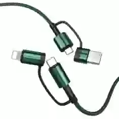 Кабель Joyroom 4-in-1 Quick Charge USB-C to USB-C/USB-A/Lightning 60W 3A 1.8m Green (S-1830G3-GR)
