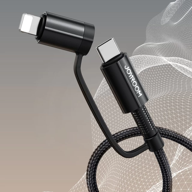 Кабель Joyroom 4-in-1 Quick Charge USB-C to USB-C/USB-A/Lightning 60W 3A 1.8m Green (S-1830G3-GR)
