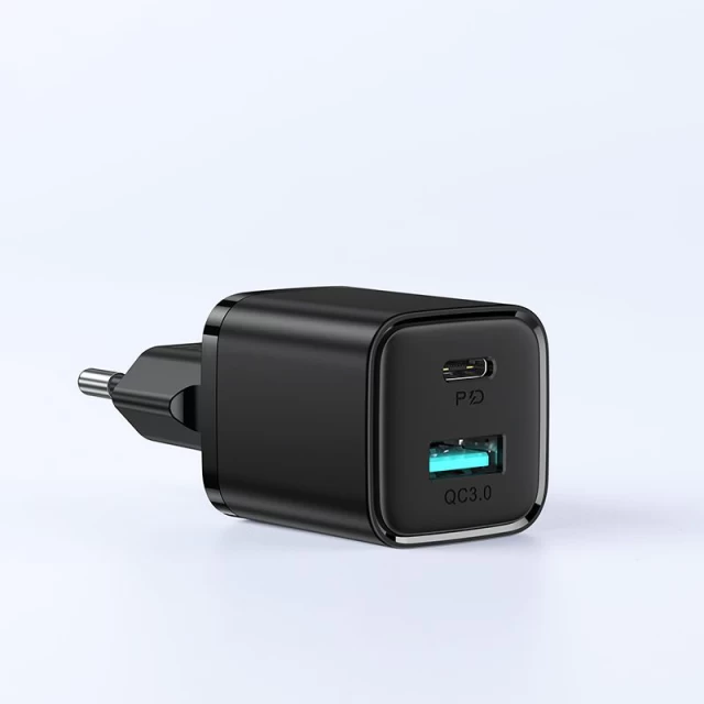 Мережевий зарядний пристрій Joyroom L-QP207 QC 20W USB-C | USB-A Black (144478)