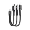 Кабель Joyroom 3-in-1 USB-A to Lightning/USB-C/micro USB 3.5A 15cm Black (S-01530G9-LCM-BLACK)