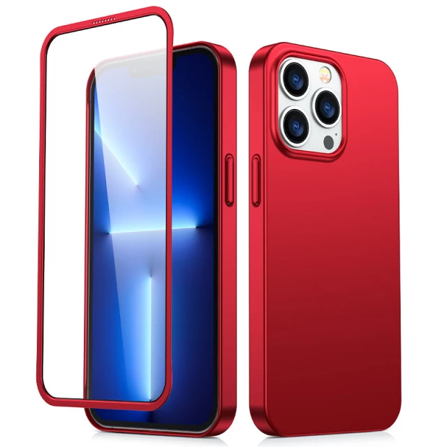 Чехол c защитным стеклом Joyroom 360 для iPhone 13 Pro Red (JR-BP935-RED)