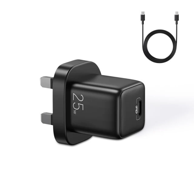 Мережевий зарядний пристрій Joyroom FC UK 25W USB-C with USB-C to USB-C Cable 1m Black (L-P251-BK-UK-USB-C)