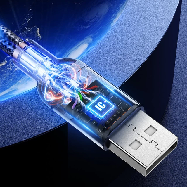 Кабель Joyroom USB-A to Lightning with Sound-Responsive LED Backlight 2.4A 1.2m Gray (S-1230N16-GR-LG)