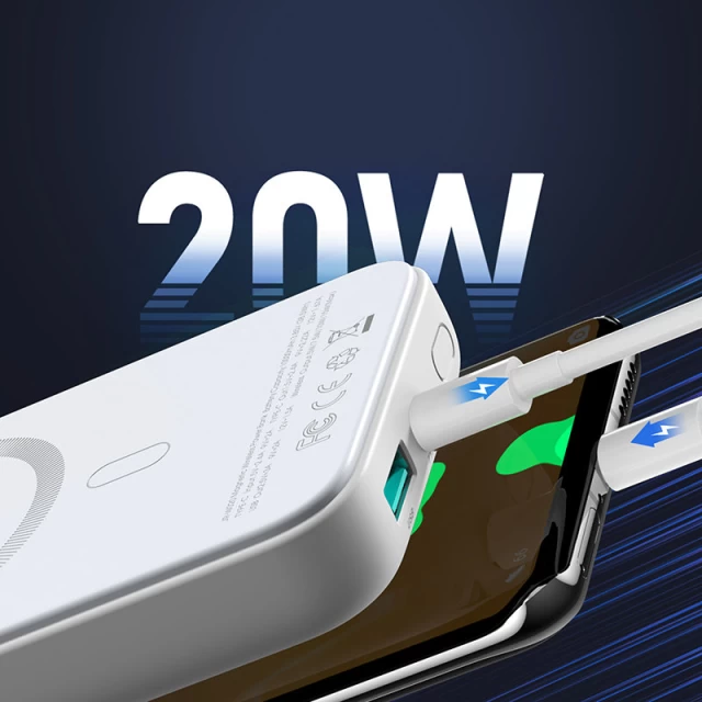 Портативное зарядное устройство Joyroom Quick Charge Magnetic Qi 10000mAh 20W White with MagSafe (JR-W020-WHITE)