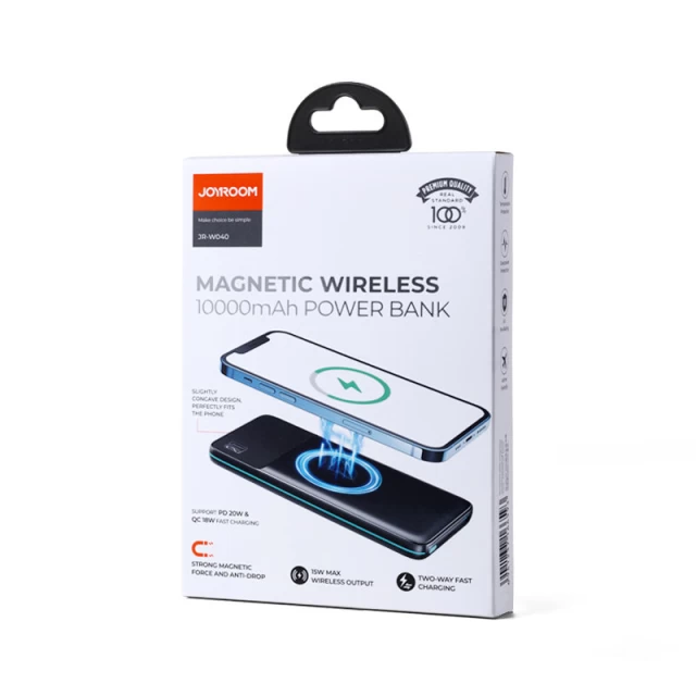 Портативний зарядний пристрій Joyroom Quick Charge Magnetic Qi 10000mAh 15W Black with MagSafe (JR-W040-BLACK)