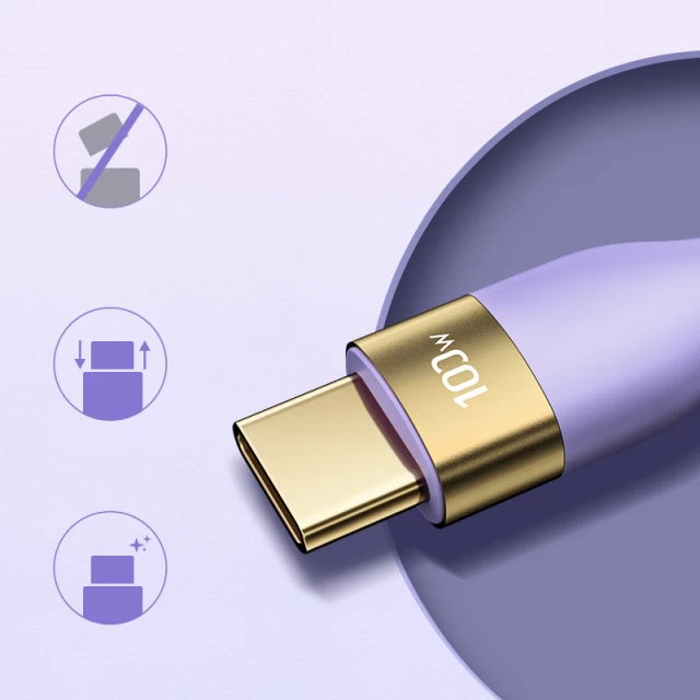 Кабель Joyroom Liquid Silicone USB-C to USB-C 100W 1.2m Purple (S-1250N18-10-PR)