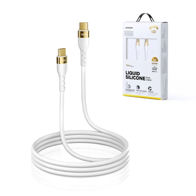 Кабель Joyroom Liquid Silicone USB-C to USB-C 100W 2m White (S-2050N18-10-WH)