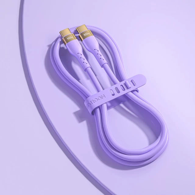 Кабель Joyroom Liquid Silicone USB-C to USB-C 100W 2m Purple (S-2050N18-10-PR)