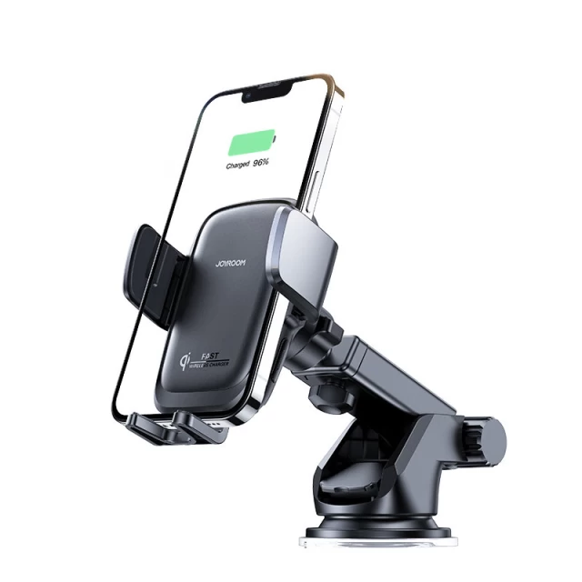 Автотримач з функцією бездротової зарядки Joyroom JR-ZS243 Dashboard Car Mount 15W Black (6941237179722)