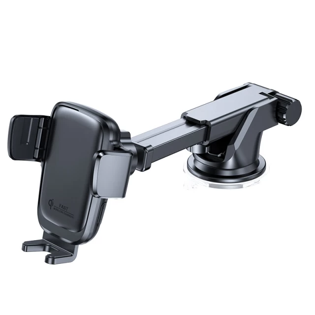 Автотримач з функцією бездротової зарядки Joyroom JR-ZS243 Dashboard Car Mount 15W Black (6941237179722)