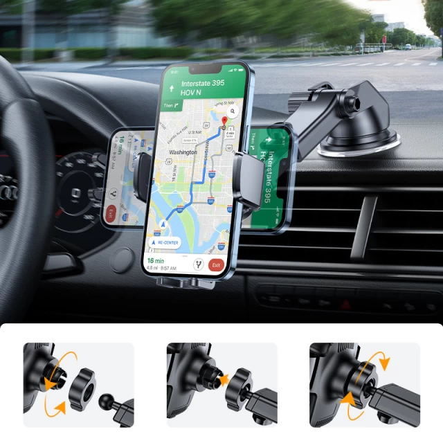 Автотримач з функцією бездротової зарядки Joyroom JR-ZS243 Dashboard Car Mount 15W Black (6941237179722)