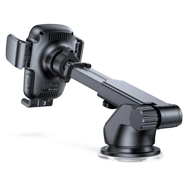 Автотримач з функцією бездротової зарядки Joyroom JR-ZS243 Dashboard Car Mount 15W Black (6941237179722)