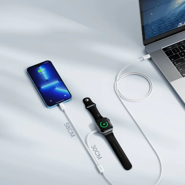 Кабель Joyroom USB-C with Inductive Charger 20W 1.5m для Apple Watch White (S-IW005)