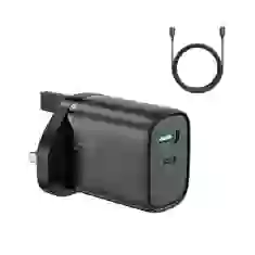 Мережевий зарядний пристрій Joyroom FC UK 20W USB-C | USB-A with USB-C to Lightning Cable 1m Black (L-QP2011)