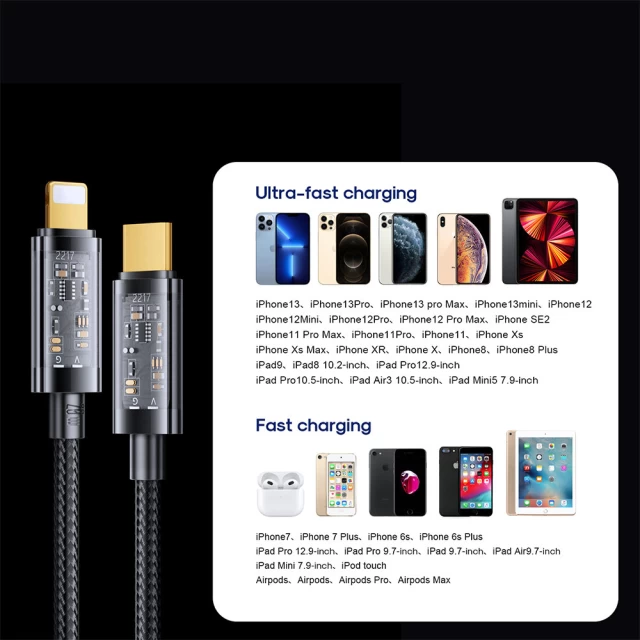 Кабель Joyroom USB-C to Lightning 20W 2m Black (S-CL020A20-BLACK)