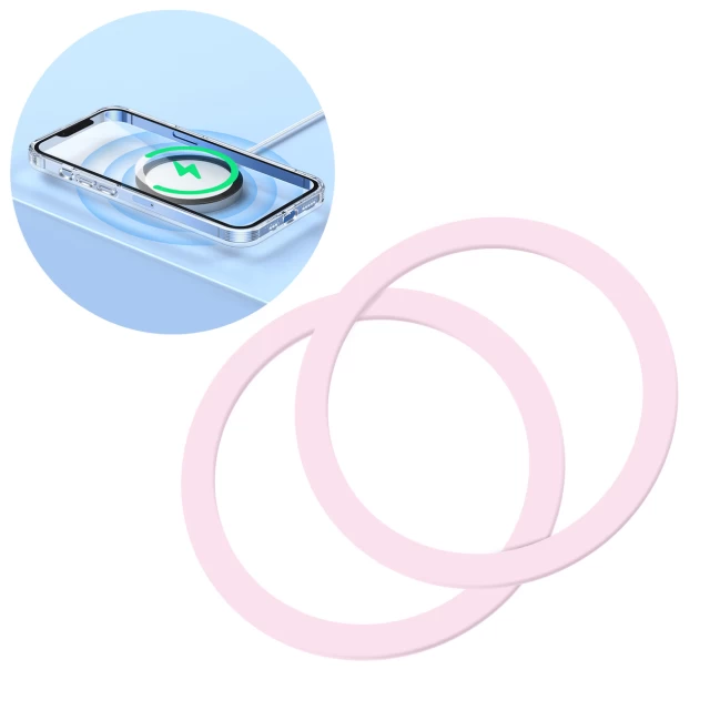 Металеве магнітне кільце Joyroom for Smartphone Pink (2 Pack) (JR-MAG-M3-PK-2)