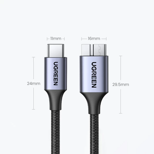 Кабель Ugreen USB-C to micro USB-B 1m Grey (6941876212323)