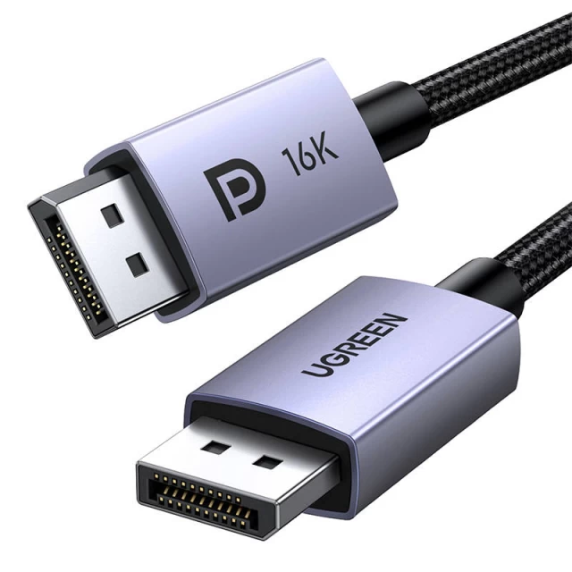 Кабель Ugreen DP118 DisplayPort to DisplayPort 16K 2m Grey (15384-Ugreen)