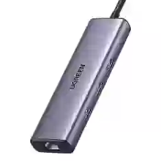 USB-хаб Ugreen CM512 6-in-1 USB-C to 3xUSB-A/USB-C/HDMI/RJ45 Silver (15598)