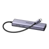 USB-хаб Ugreen CM512 6-in-1 USB-C to 3xUSB-A/USB-C/HDMI/RJ45 Silver (15598)