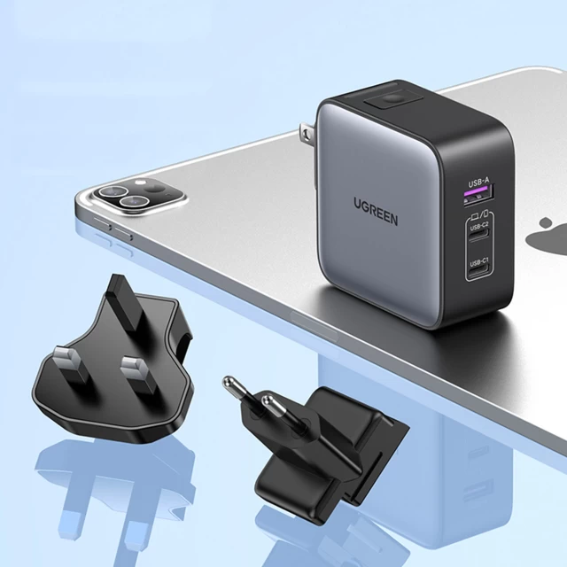Сетевое зарядное устройство Ugreen UK | EU | US 65W 2xUSB-C | USB-A Black (90409-ugreen)