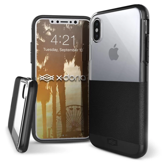 Чехол Raptic X-Doria Dash для iPhone X Black Leather (460774)