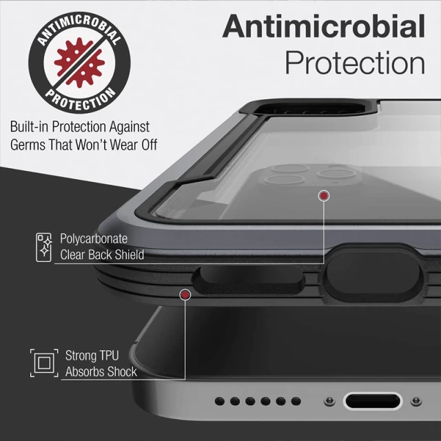 Чехол Raptic X-Doria Shield Pro для iPhone 13 Pro Black Antimicrobial (472722)