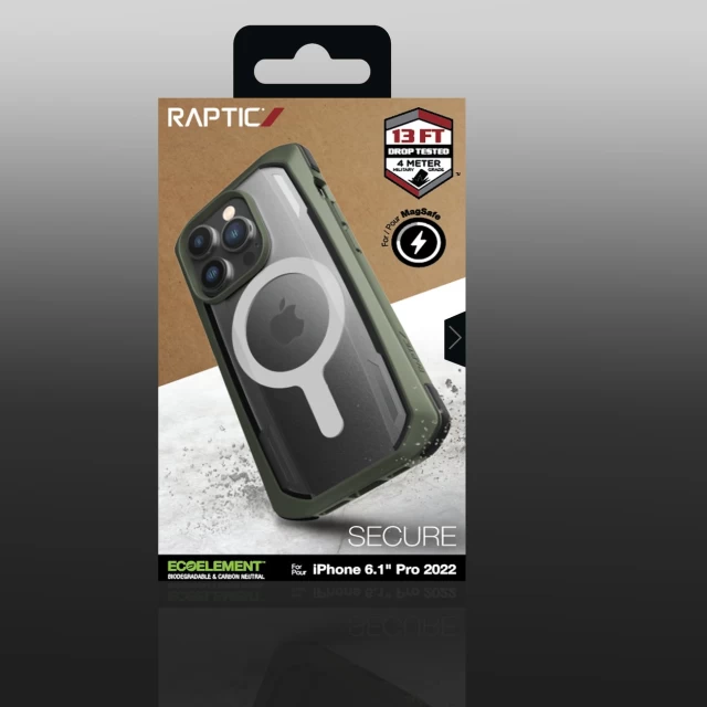 Чохол Raptic X-Doria Secure Case для iPhone 14 Pro Green with MagSafe (6950941493499)
